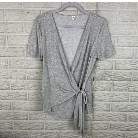 bp Tops - BP. Womens Faux Wrap Top Size Small Heather Gray